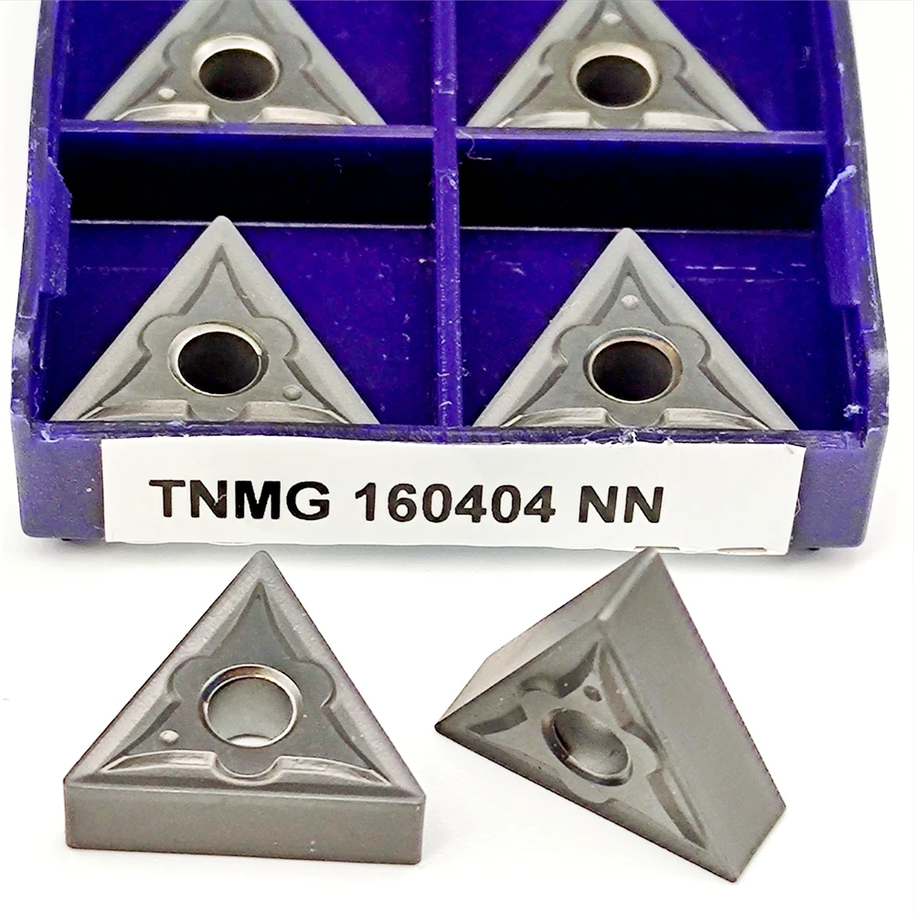 10 Buah TNMG160404 160408 Sisipan Bubut Karbida Alat Putar Berlapis PVD Pisau Tungsten NN LT10 untuk Pengerjaan Logam Pemotongan CNC