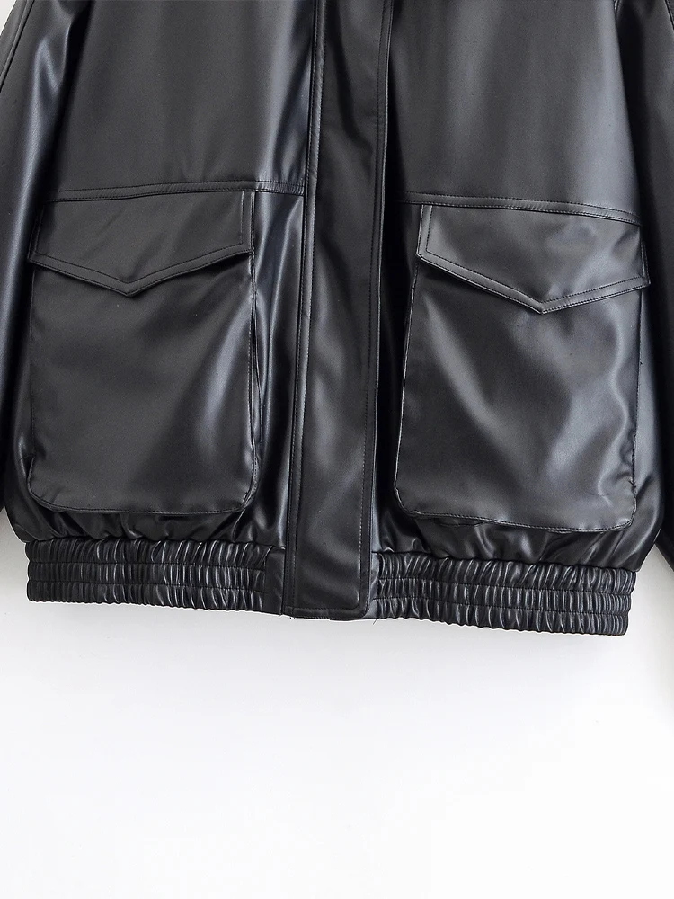 Estilo europeo y americano 2025 otoño recién llegados ropa de mujer chaqueta con efecto de piel sintética desmontable a la moda