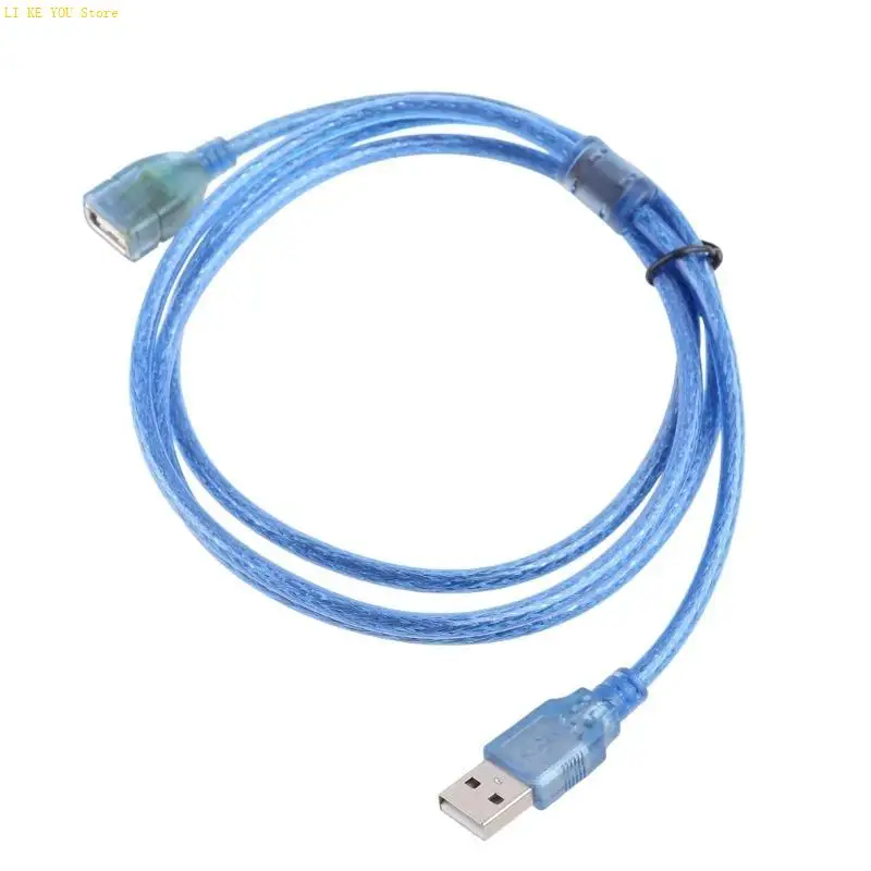 W3JE Blue USB 2.0 5ft 1.5m تمديد واضح جديد للذكور إلى موصل الكابلات الإناث