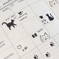 1pc Kawaii Cat Ruler Hollow Metal Bookmark Ruler Multifunctional Ruler for Painting Drawing Diary  Hand Account Tool Cute Gift 5