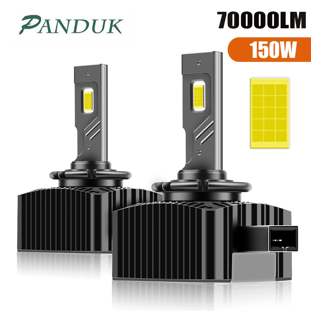 

PANDUK D3S LED Headlights Canbus 70000LM HID D1S D2S D4S D5S D1R D2R D3R Turbo LED Two-sided CSP Chip 6000K 150W Plug&Play