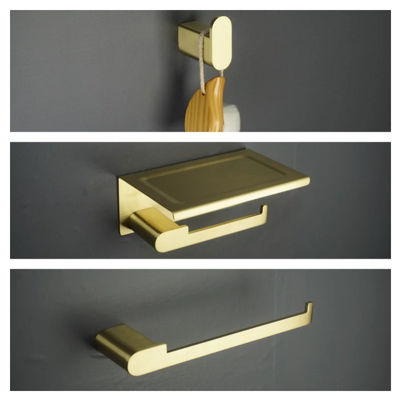 نحى الذهب اكسسوارات الحمام مجموعة فرشاة المرحاض حامل ورق المرحاض منشفة بار السكك الحديدية رف شماعات هوك صحن الصابون الأجهزة