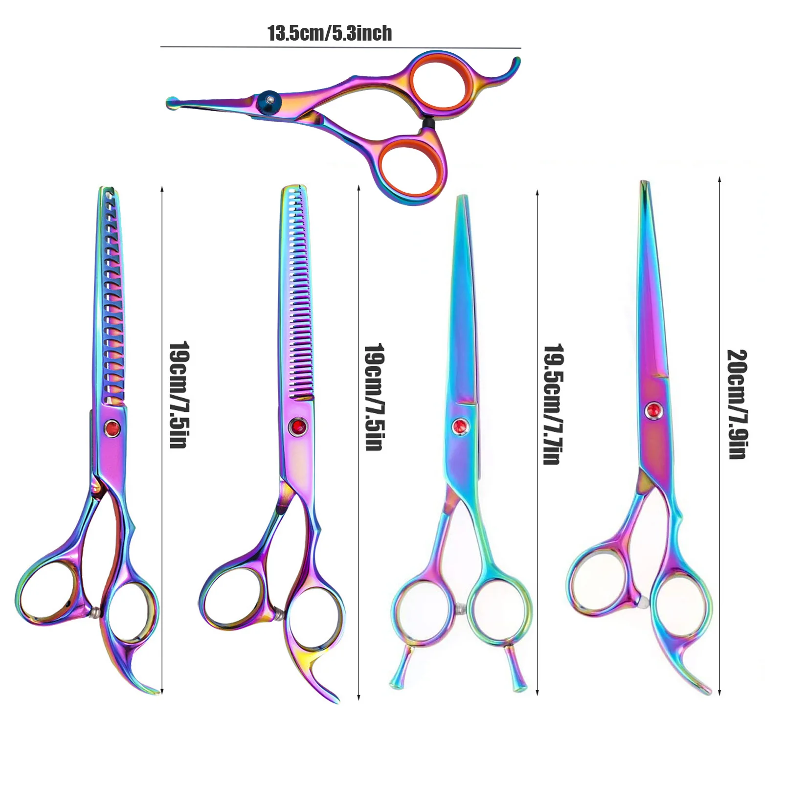 전문 애견 미용 가위 곡선형 및 직선형 가위, 얇게 자르는 가위 및 털 정돈 가위, 개와 고양이 미용용