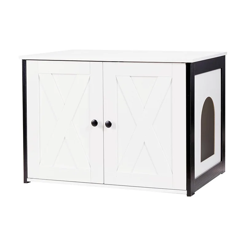People and pets share pet furniture hidden cat litter box board cabinet white nest