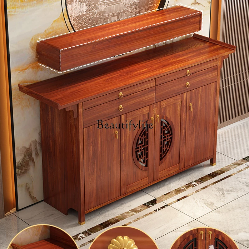 

13Style Solid Wood Altar Incense Burner Table Household Buddha Shrine Rural Middle Hall Cabinet God of Wealth Prayer