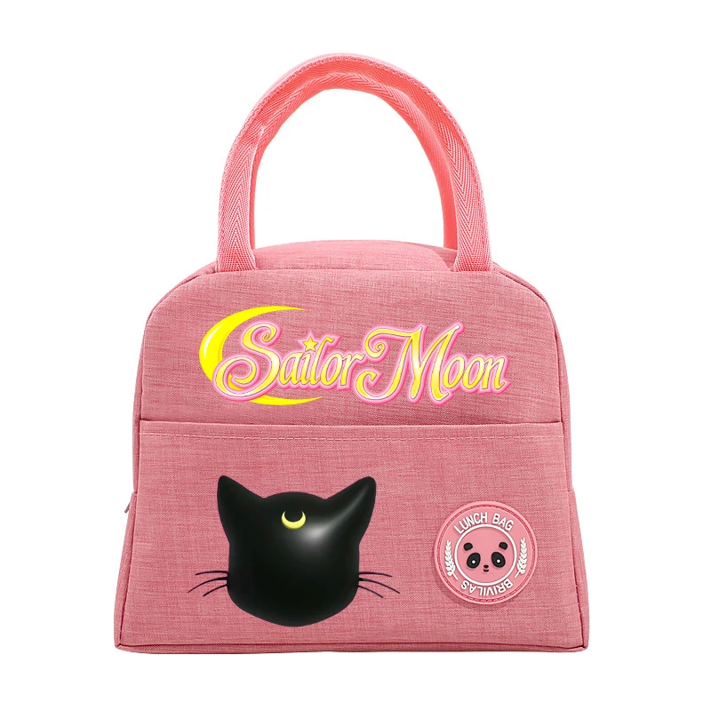 Sailor Moon Lunch Bag New School Office Thermal Insulation Box Handbag Kids Anime Planet Cat Luna Bento Case Y2k Food Pouch Gift