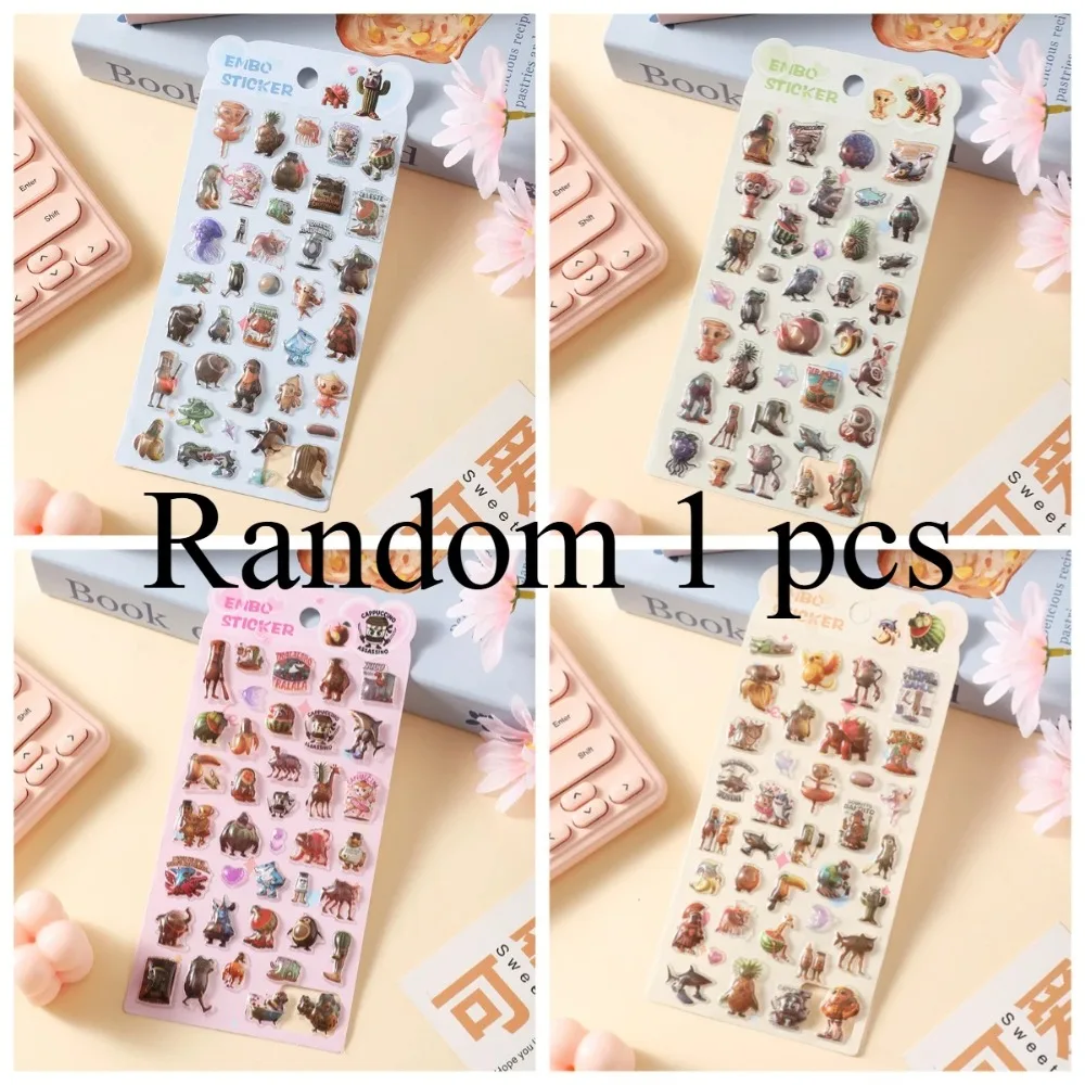 1/4 قطعة ثلاثية الأبعاد كلاسيك الجبال والأنهار تنقش ملصقات الماس مع موضوع الكرتون ، PVC بونبون قطرة الختم ، DIY @ @ #6