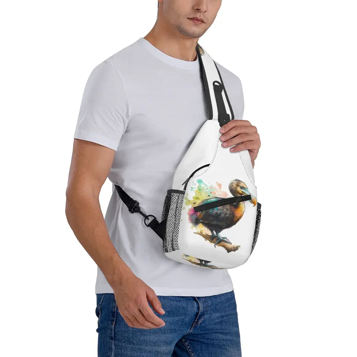 Dodo Bird Art Dodo Bird Lovers Chest Bag Men Sling Crossbody Backpack Chest Bag Traveling Hiking Daypack Shoulder Bag