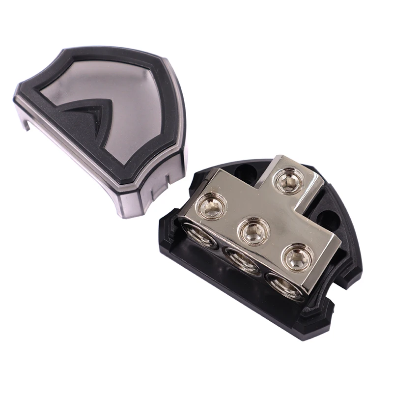 3 Way Power Distribution Block 1X0/4GA IN-3X0/4GA OUT Amp Power Distribution Block with Cover for Car Audio Splitter