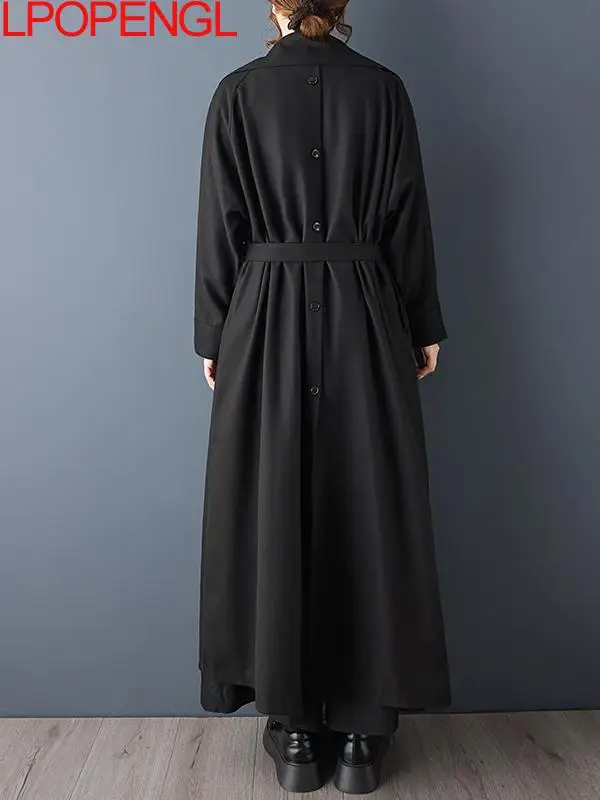 เสื้อโค้ทกันลมทรงหลวมสไตล์เกาหลี แขนยาว คอตั้ง สำหรับผู้หญิง ใส่ได้ทั้งฤดูใบไม้ร่วงและฤดูหนาว ดีไซน์เรียบง่ายแต่ดูมีสไตล์