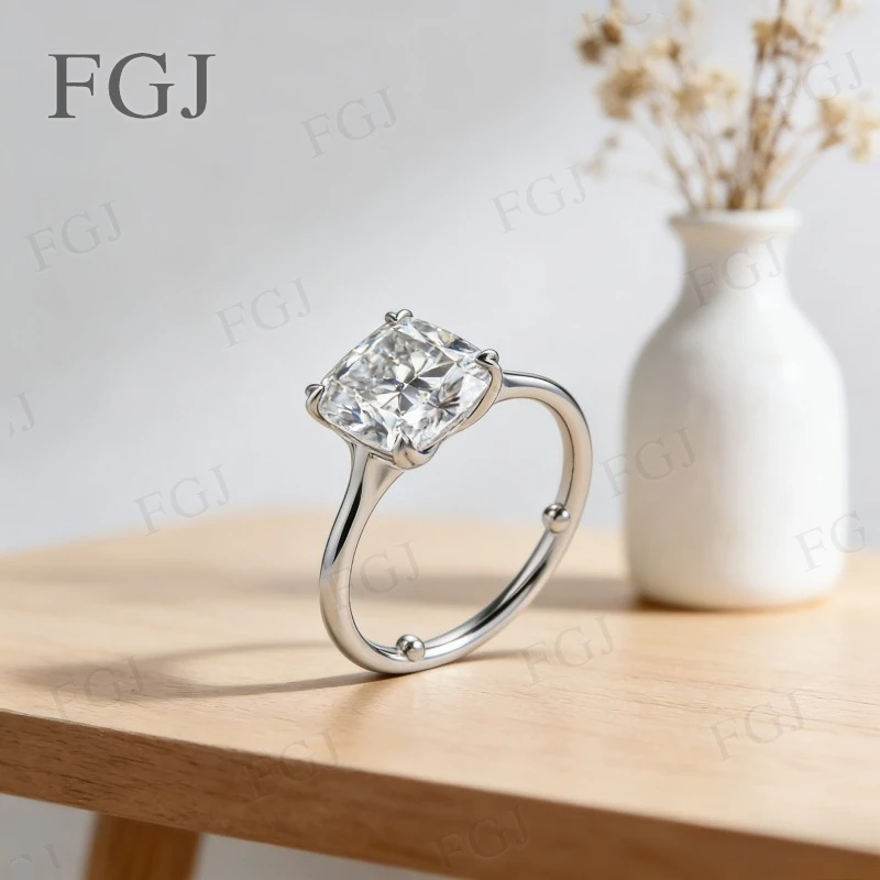 Anillo de Diamante de Laboratorio PT950/10K/14K/18K, Diseño de 4 Puntas, Joyería Fina de Lujo para Mujer, Anillo de Compromiso y Matrimonio