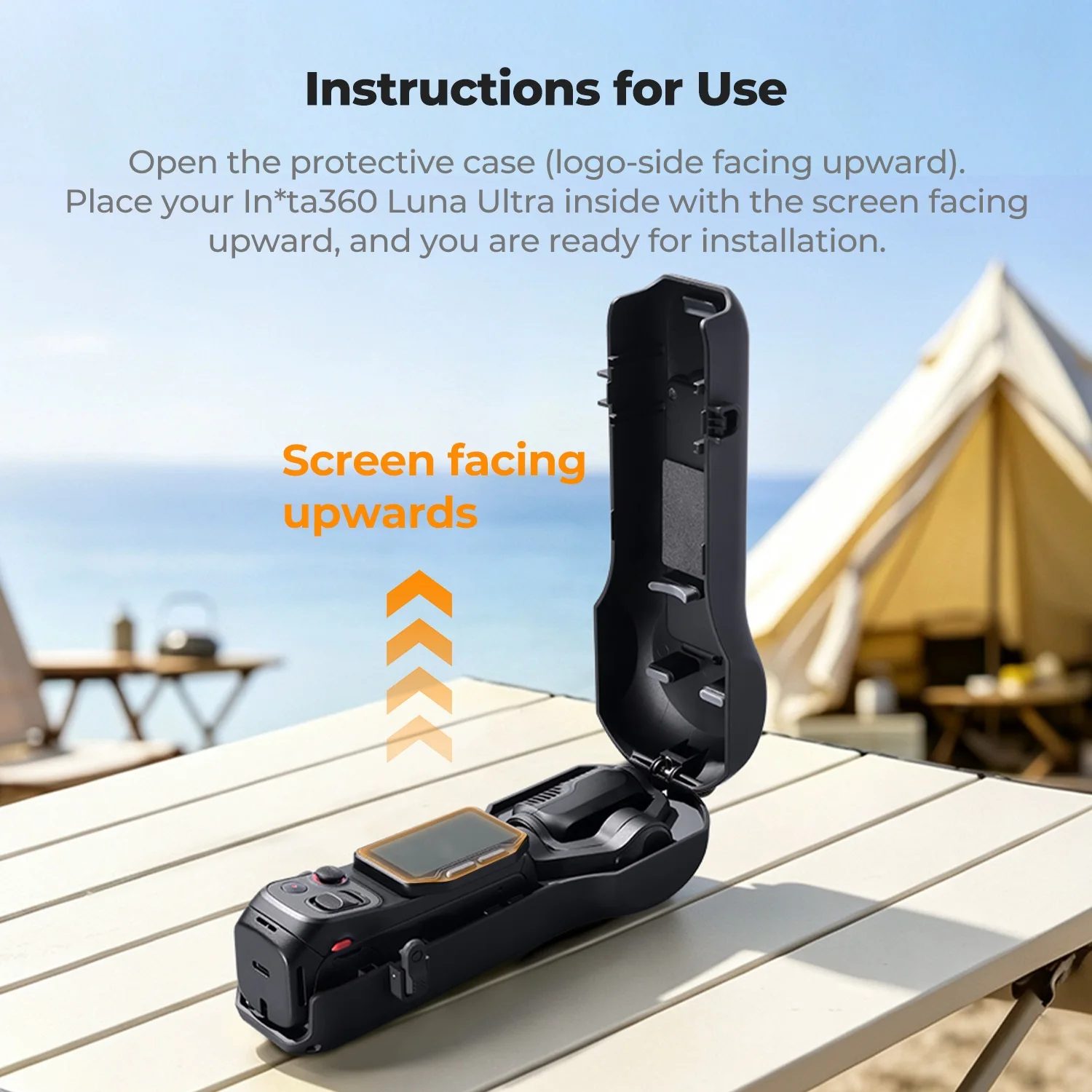 K&F CONCEPT Protective Case For Insta360 Luna Ultra with 3 Magnetic Filter Slot Hard Shell Soft Lining Action Camera Carry Case