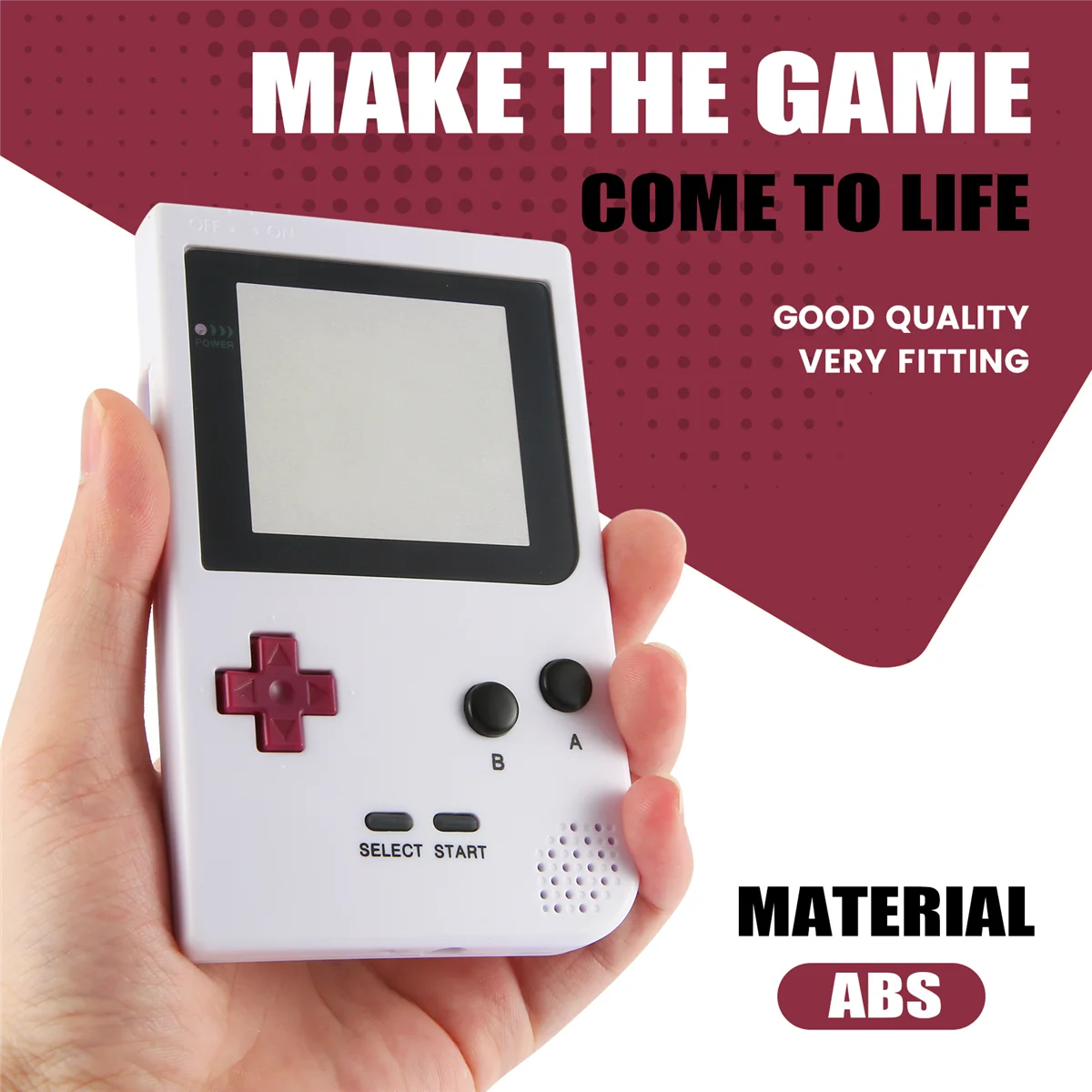 ABRI_DIY Shell Replacement for Gameboy Pocket Game Console for GBP Shell Case with Buttons Kit Class Lens White
