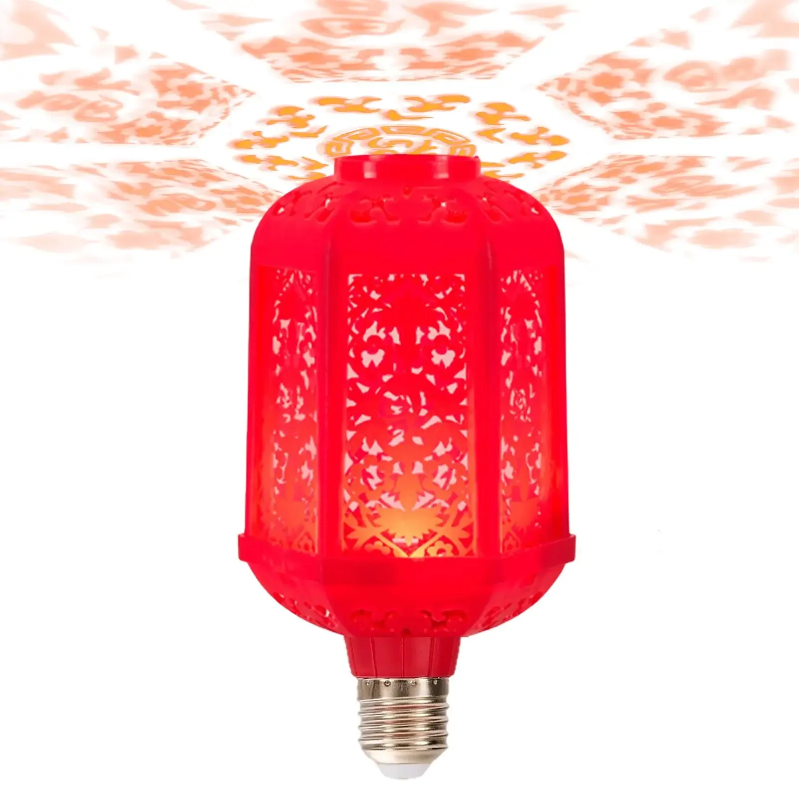 7-Colors Fu Character LED E27 Lamp Chinese Lucky Lantern New Year Decorations Chinese Spring Festival Lantern Lights
