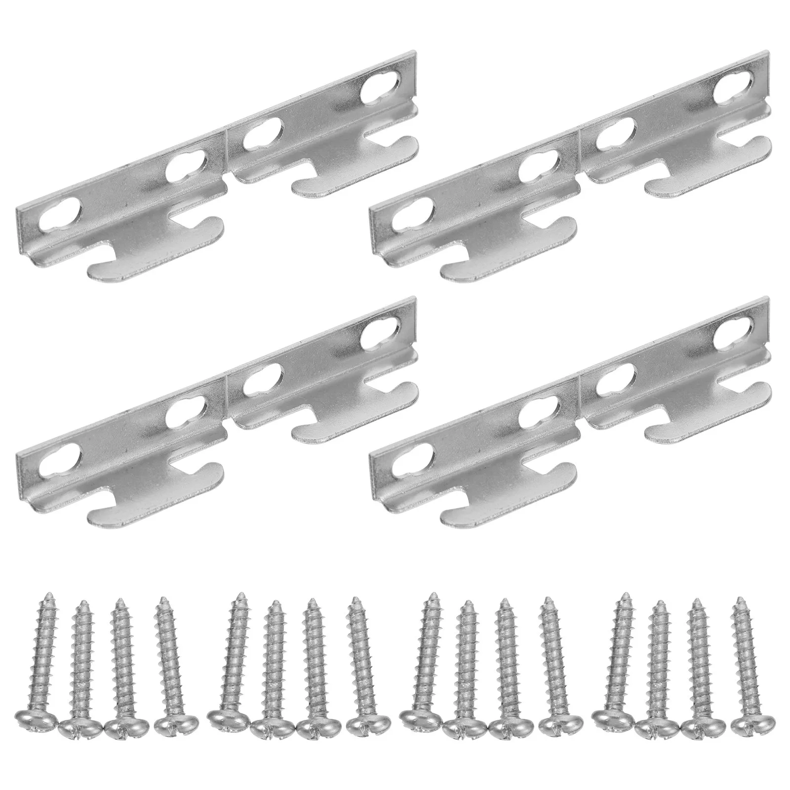 Curtain Rod Brackets 4 Sets Heavy Duty Iron Corrosion Resistant Easy Install for Home Office Hotel Store