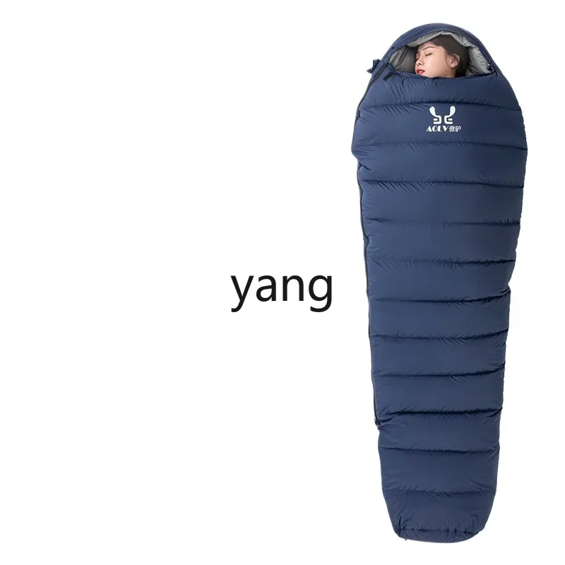 Yjq down sleeping bag adult outdoor camping adult thickened cold winter warm goose down