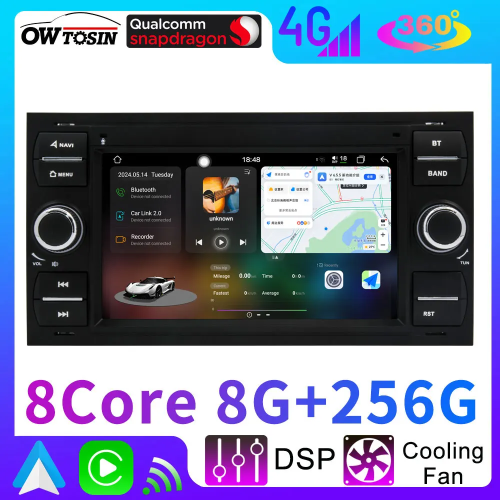 UIS7870 12G+256G Android 13 Car Radio GPS Navigation Player For Ford Focus S C Max Kuga Galaxy Fiesta Stereo CarPlay Audio Video