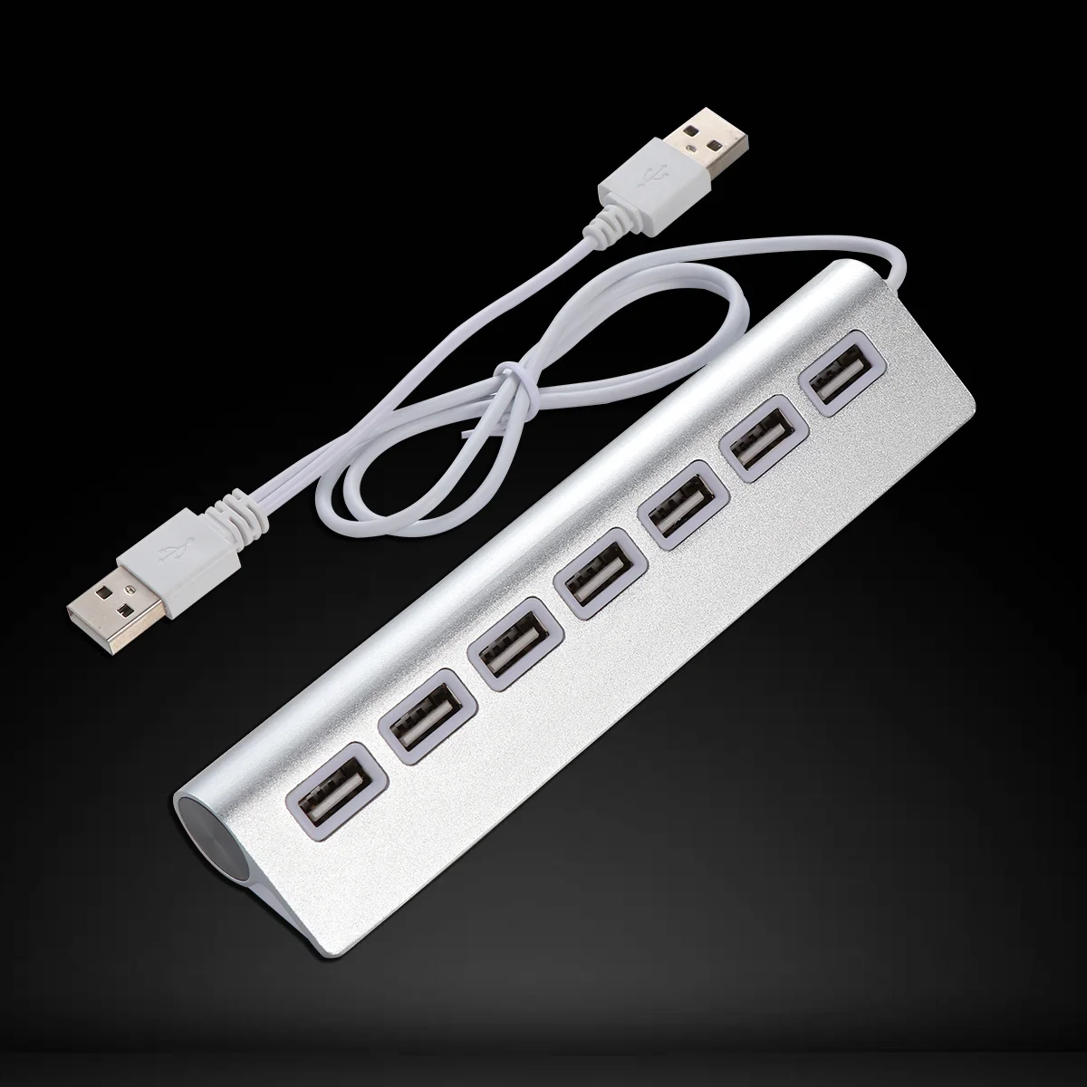 

7-Port USB 2.0 Hub Portable Data Adapter for Pc Laptop Mini Laptop Notebook External Power Input Stabler Transfer Compatible