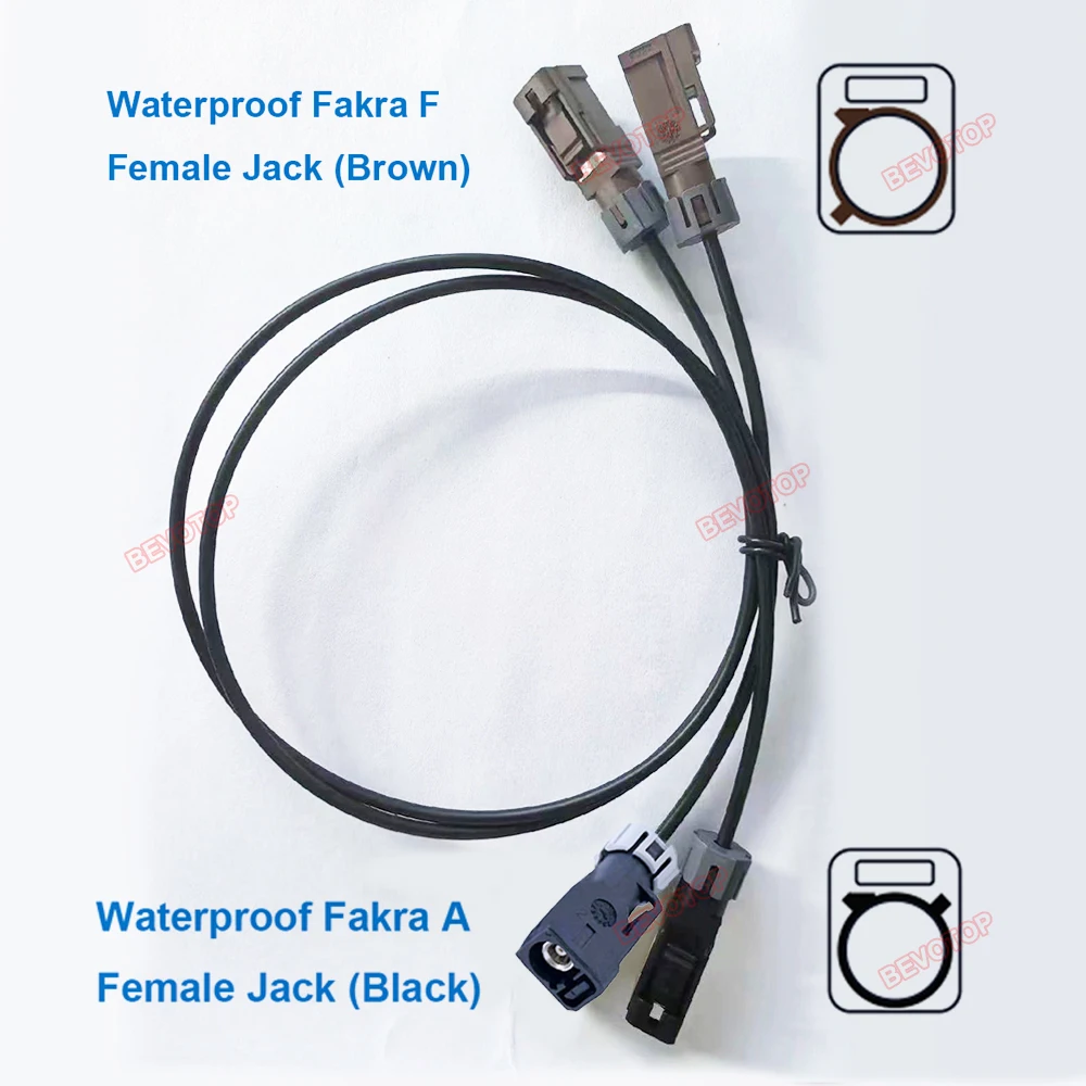 1PCS RG-174 Waterproof Fakra Extension Cable, Black Code A to Brown Code F, Male / Female Connector Cable Wire Harness BEVOTOP
