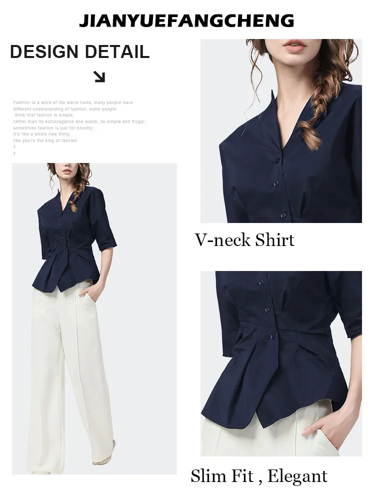 Elegant Slim Women Summer Short Sleeve V-neck Cotton White Shirt Single-breasted Button-down Tops Office Ladies Blouses