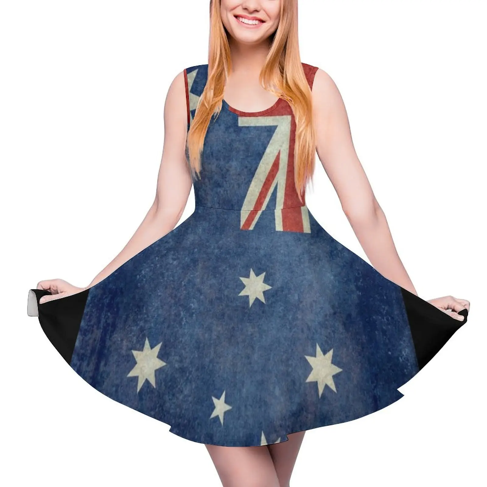 

Flag of Australia, grungy textured version Sleeveless Dress summer clothes for women Dress for girls women evening dress