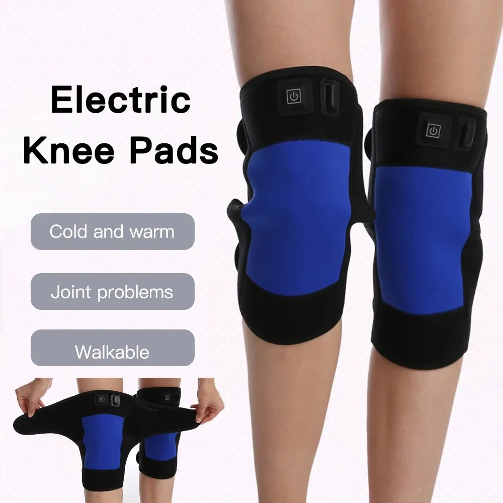 Soporte de rodilla con calefacción eléctrica, masajeador de rodilla para mantener el calor, soporte para aliviar el dolor articular, protección, compresa caliente, almohadilla de masaje de rodilla