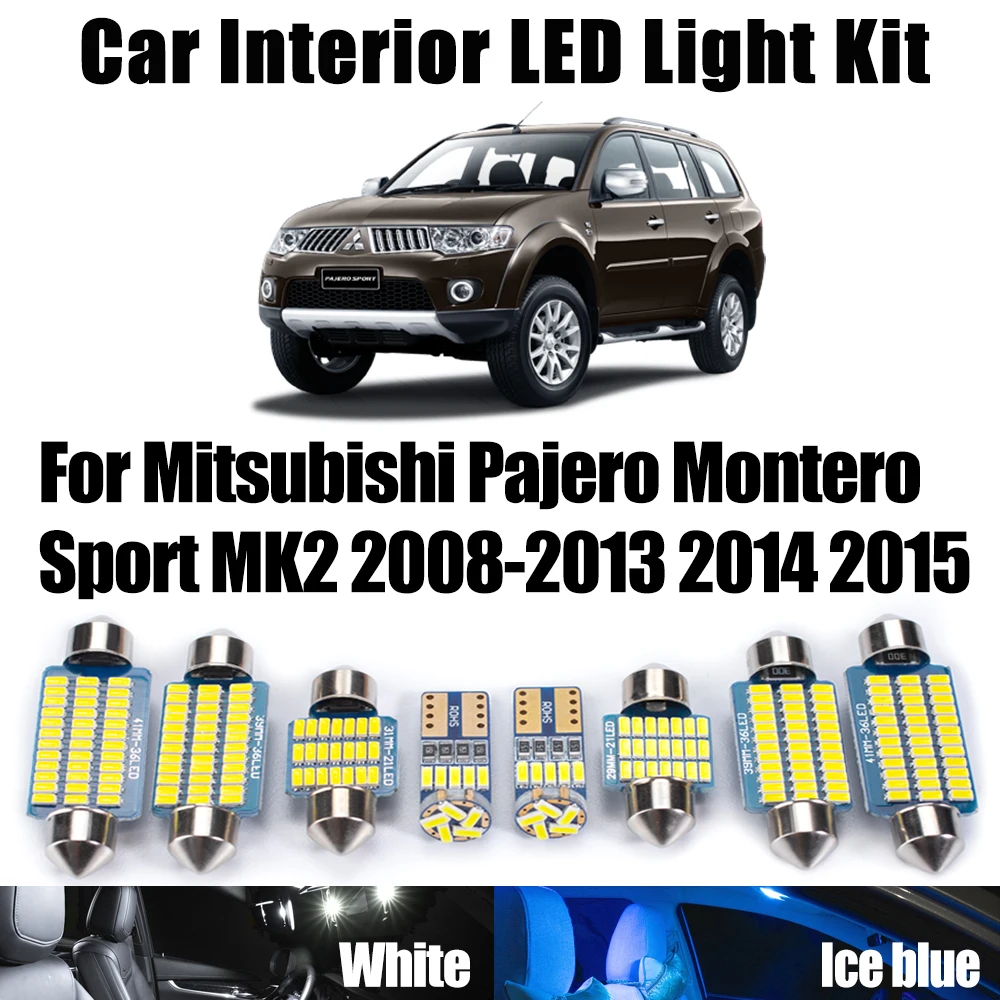 

17 шт. светодиодный комплект внутреннего освещения для карты купола и двери номерного знака для Mitsubishi Pajero Montero Sport MK2 2008-2014 2015 автомобильные аксессуары