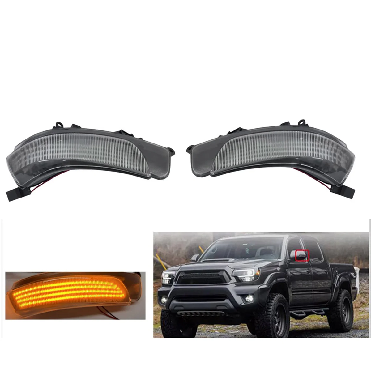 1Pair Rearview Mirror LED Turn Signal Light 81740-30130 81730-30140 for Toyota Wish Prius Reiz Camry Crown Avalon Mark