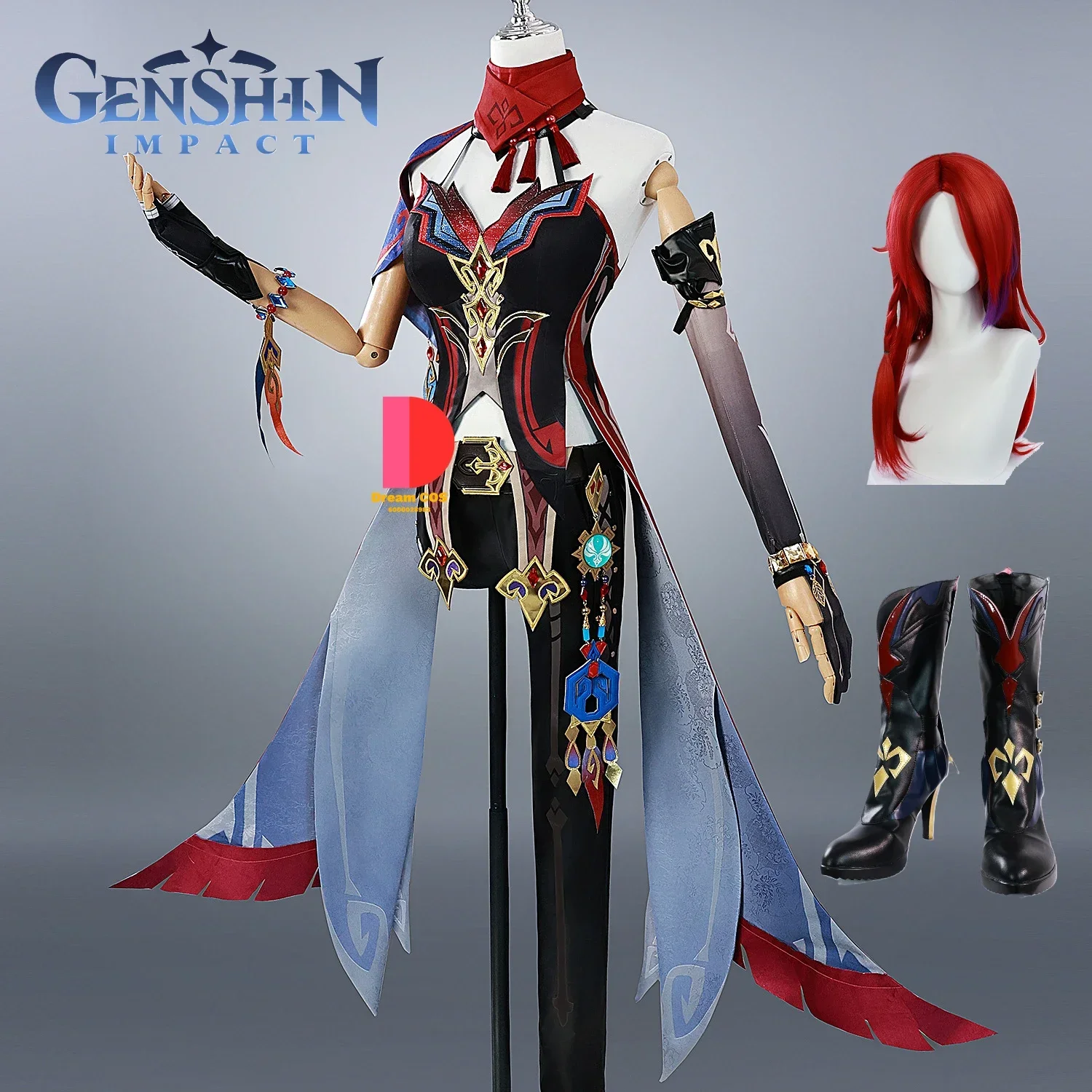 

Genshin Impact Game Anime Chasca High Quality Cosplay Costume Wig with Accessories Cos Uniform for Comic Con Coser Party Fashion