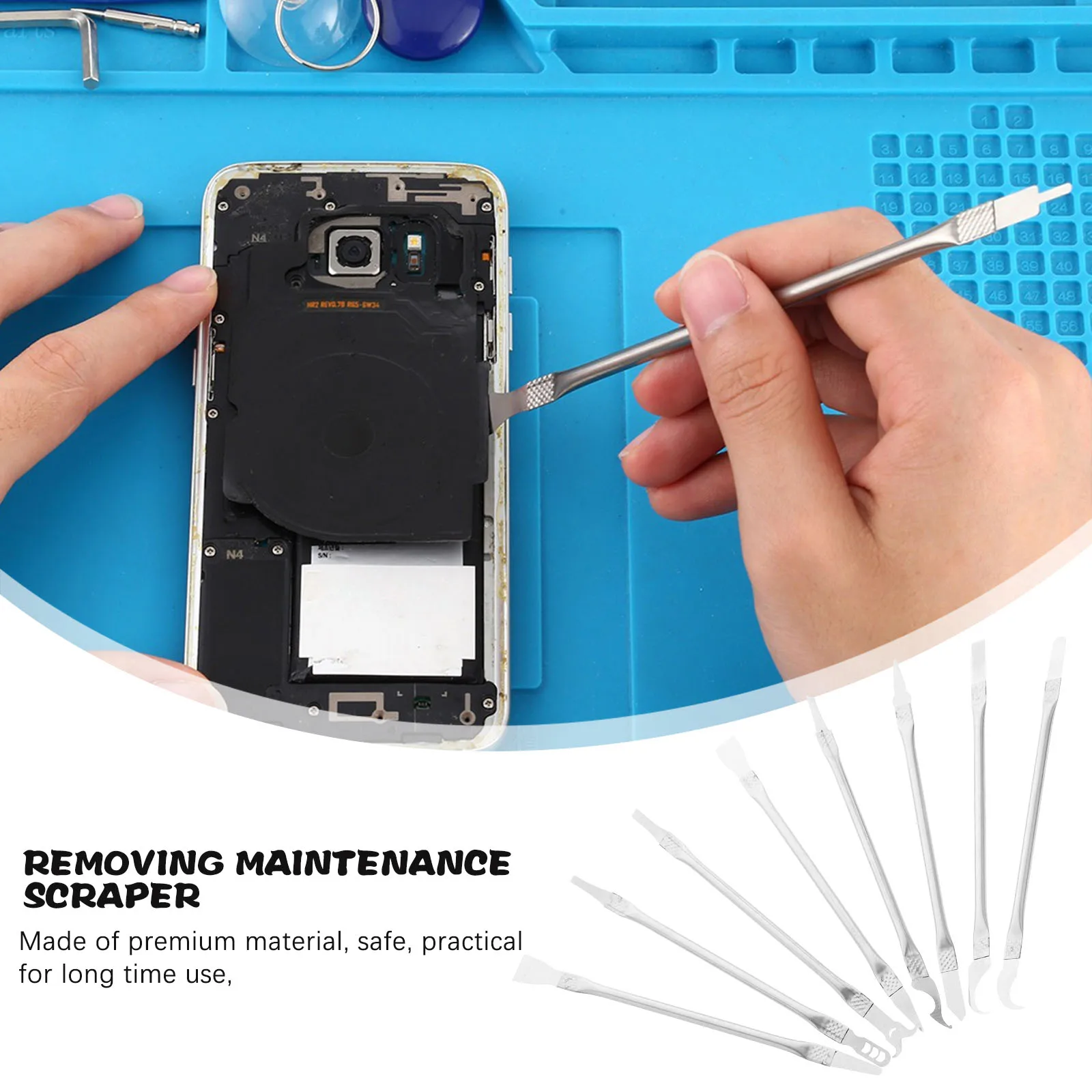 

1 Set Mobile Phone Repair Tool Kit Stainless Steel Long Handle Durable Phone Disassemble Tools For Cpu Motherboard Chip Scraper