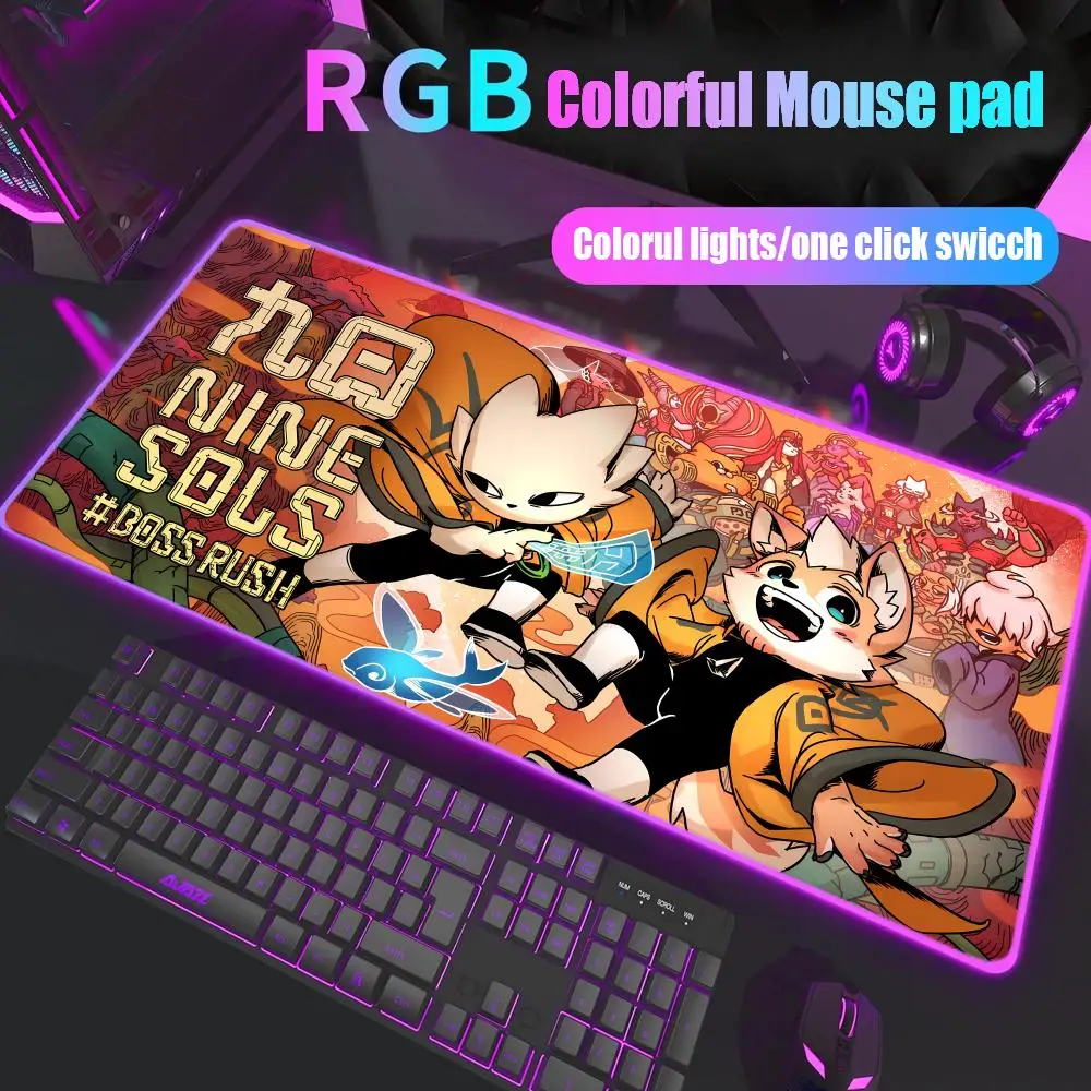

Nine Sols Mouse Pad Gamer Rgb Desk Mat Back Light Led Mousepad Setup Gaming Accessories Deskmat Big Mousepad Backlight