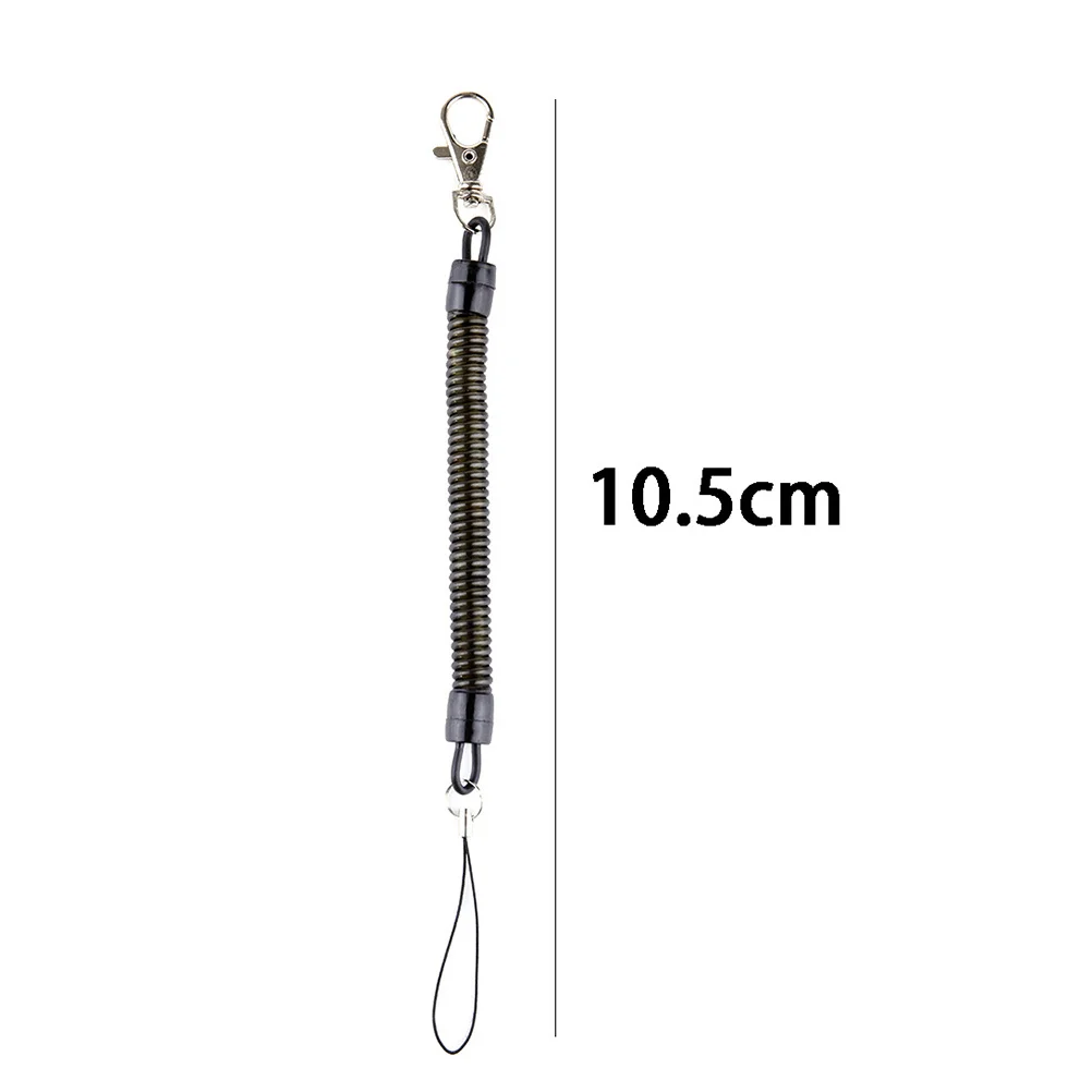 2 قطعة سلسلة المفاتيح حبل الربيع لفائف مطاطا سوار قابل للسحب مفتاح Fobs المنظم الأسود المفاتيح الربيع لفائف قابل للسحب حبل
