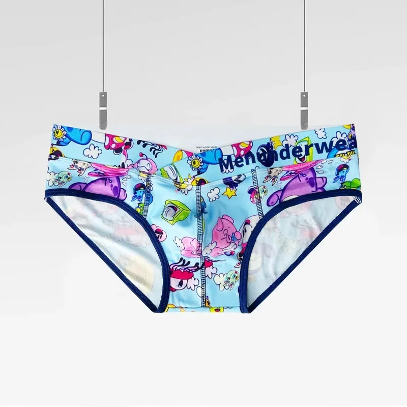Cartoon Boys Cute Briefs Comfortable Underwear Convex Pouch Underpants Children\'s Sport Pink Swimsuit Men\'s Bottoms Panties Plus