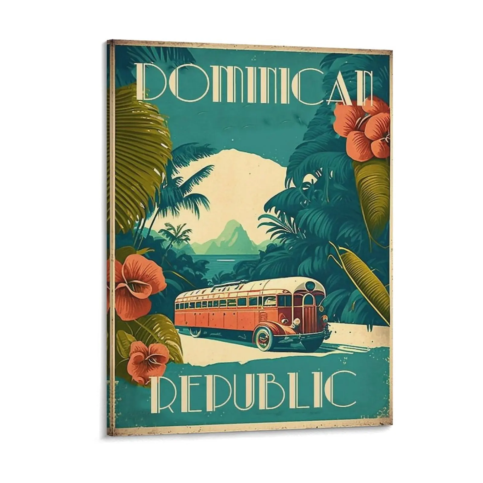 Dominican Republic Poster Canvas Painting Club Bar Mural Painting Wall Mural Classic Dominican Framed Wall Painting