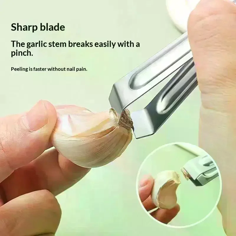 Stainless Steel Garlic Peeling Clip Ergonomic Design One Piece Structure For Home Kitchen Restaurant Daily Cooking