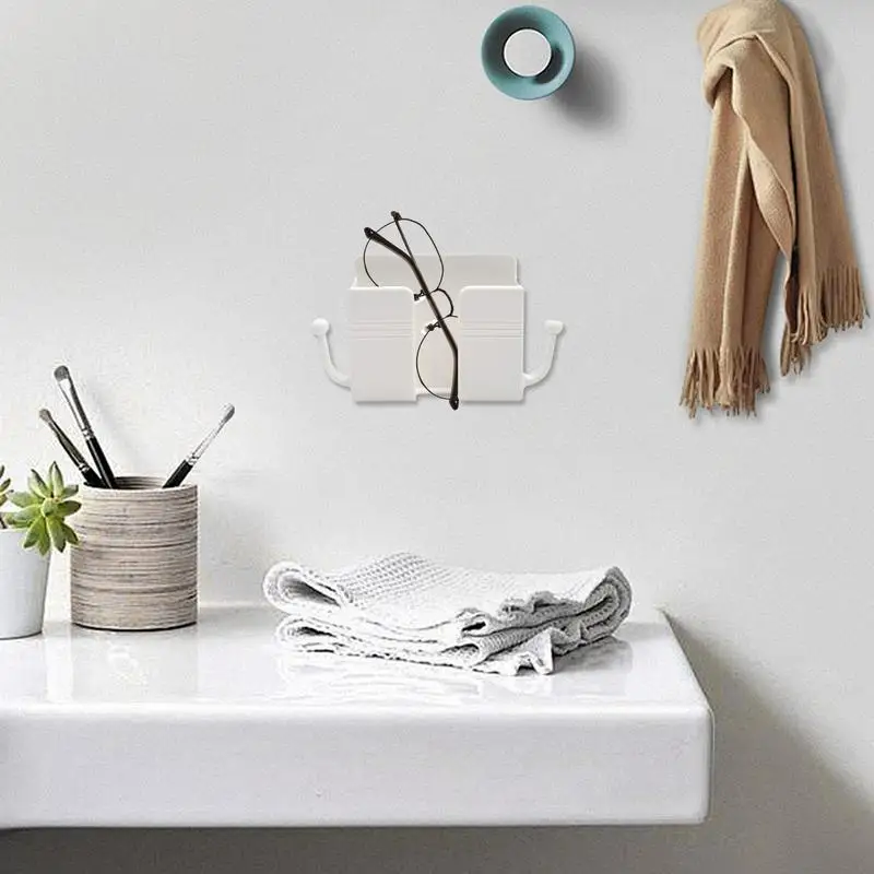 Supporto per telefono con montaggio a parete con ganci supporto da parete autoadesivo telefoni cellulari e accessori telefono con staffa per cellulare multifunzionale