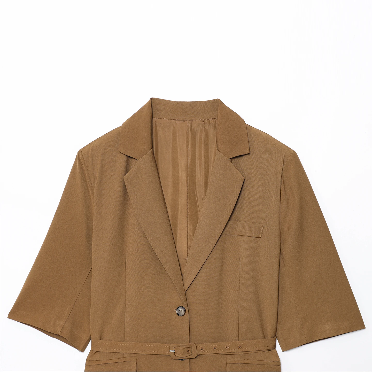 Versatile ort Sve Suit Sle Jaet with Belt Women's Faion Fall 2025 New Arrival Casual Wear Versatile Outerwear