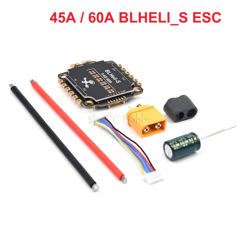 

45A / 60A BLHELI_S 4IN1 3-6S Brushless ESC Support DShot 300-600 / Multishot / Oneshot / PMW 30.5*30.5mm For RC FPV Racing Drone