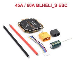 45A / 60A BLHELI_S 4IN1 3-6S Brushless ESC Support DShot 300-600 / Multishot / Oneshot / PMW 30.5*30.5mm For RC FPV Racing Drone