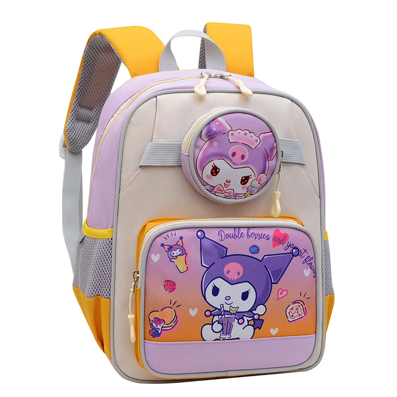 Sanrio Kulomi New Children's Comfortable Casual Backpack Cute Cartoon Shoulder Back Removable Crossbody Bag