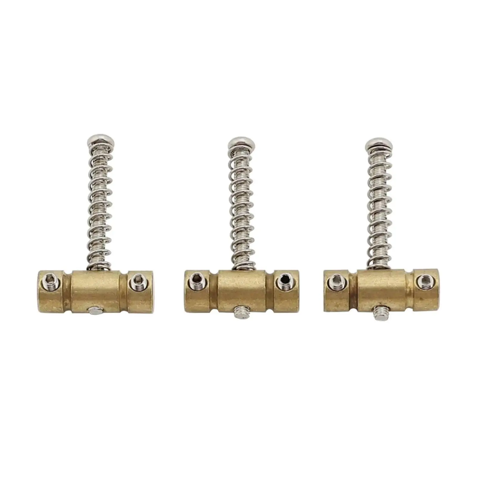 Fixed Bridge Saddle Brass for Electric Bass Guitar 4 String Instrument Hardware with Allen Wrench