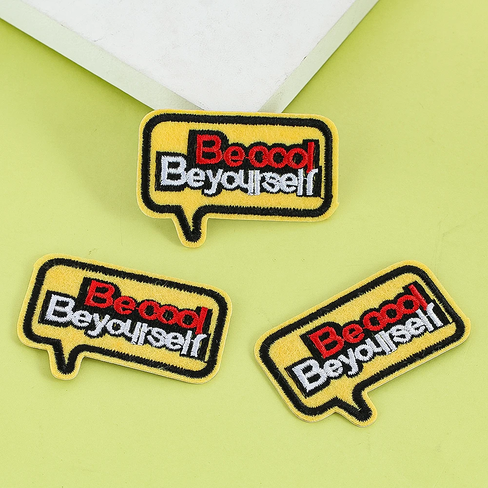 Conversation Bubbles Embroidered Patches Punk Rock Band Music Iron on Stickers for Hats Jackets Backpacks Clothing Decoration