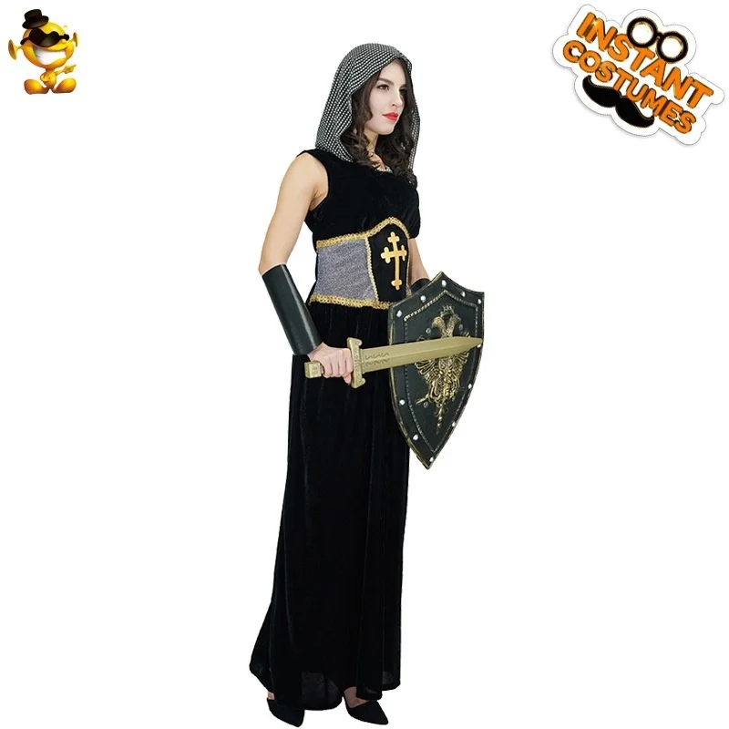 Adulto feminino loween crus role-plang traje jeanne d'arc desempenho de palco tradicional chinês étnico roupas femininas