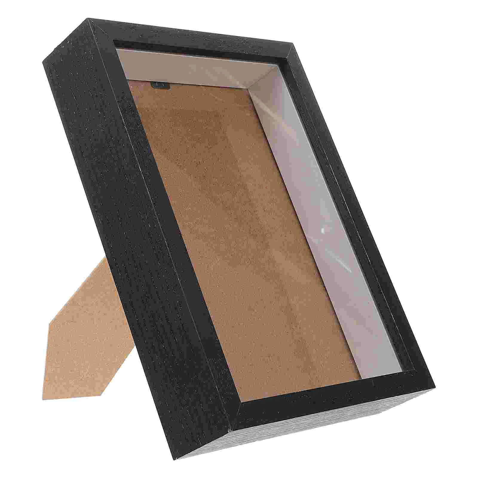 Creative 3D Photo Frame Hollow Storage Black Wooden Picture Frame Secret Compartment Home Decor Jewelry Safe Display Keepsake