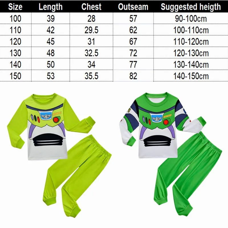 Buzz Lightyear Costumes Cartoon Storyed Pajamas Set Child Fancy Dress Halloween Christmas Party Clothing Kids Boys Hero Costume