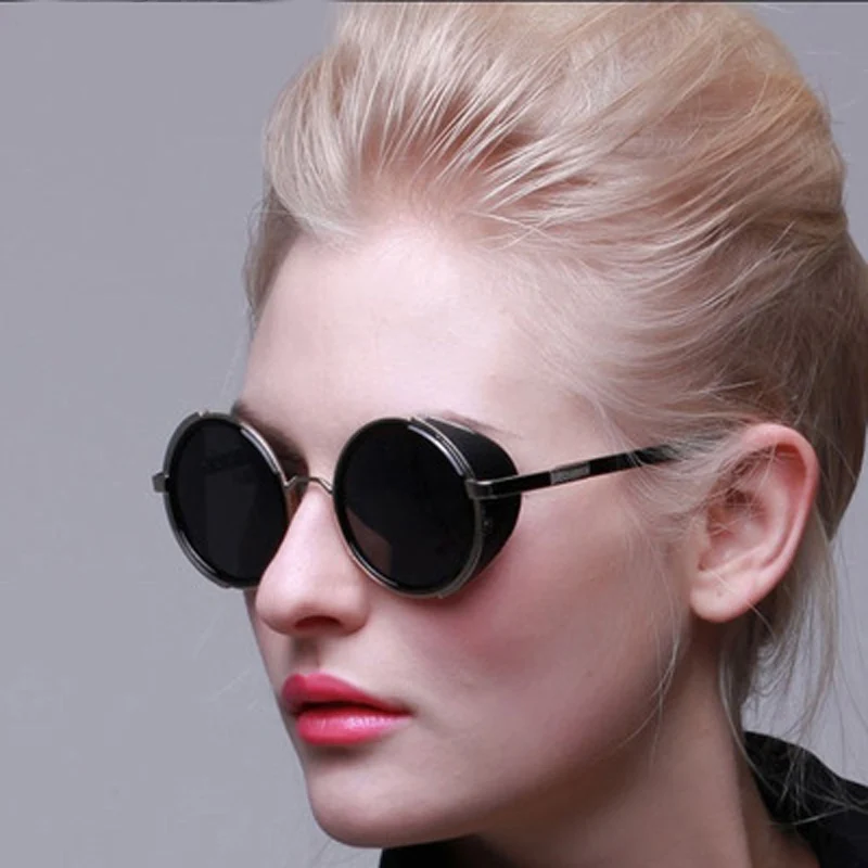 Fashionable Steampunk Sunglasses Women Small Frame Round Metal Retro Prince Mirror Hip-hop Cycling Windproof Men Sun Glasses