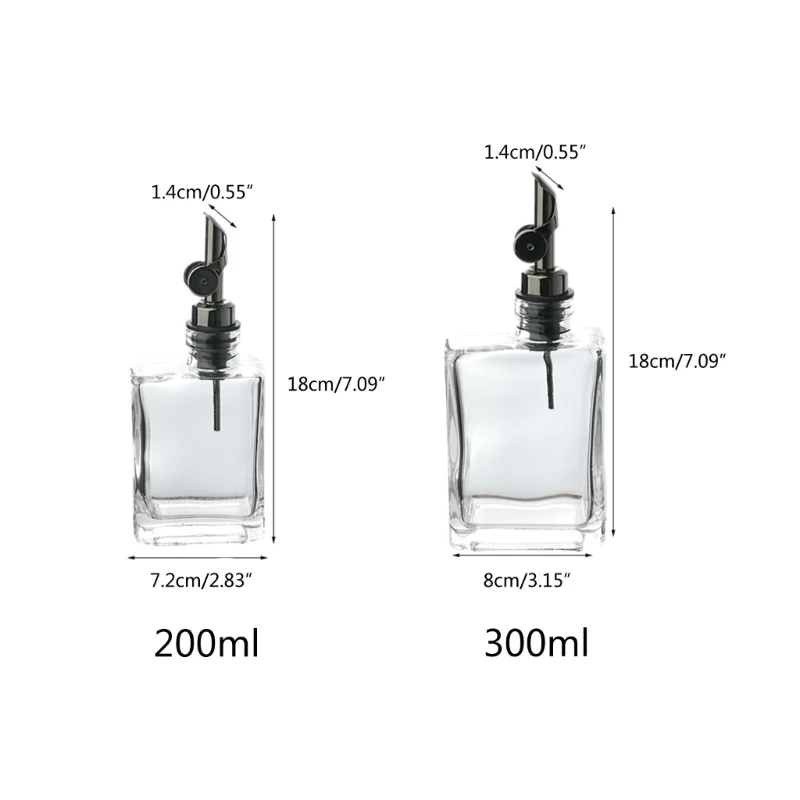 Glass Oil Dispenser Bottle Oil Vinegar Dispenser Coffee Syrup Dispenser Glass Oil Container with Stainless Pourer