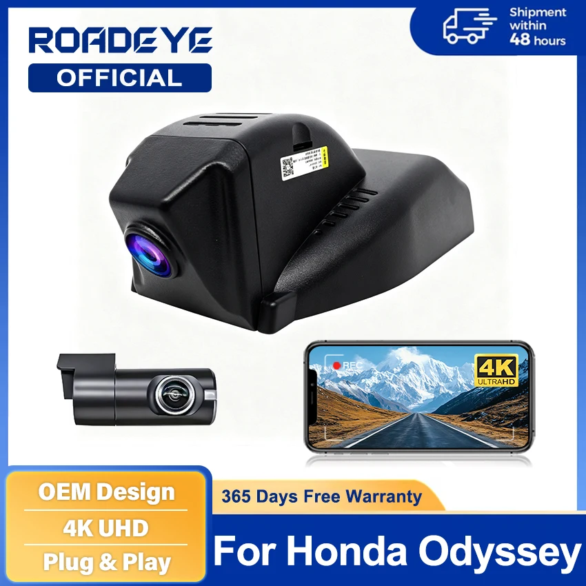 Plug and Play DVR Dash Cam 4K 2160P Video Recorder For Honda ELYSION Odyssey 5 MK5 2013 2014 2015 2016 2017 2018 2019 2020 2021