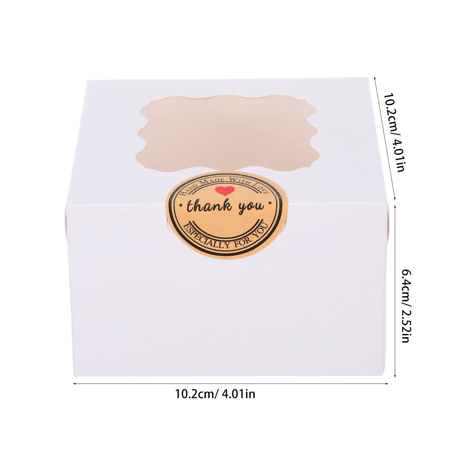 20Pcs Premium Wave Pattern Macaron Boxes 10.2x10.2x6.4cm Transparent Window Cake Dessert Boxes for Parties Gifting Bakery Take