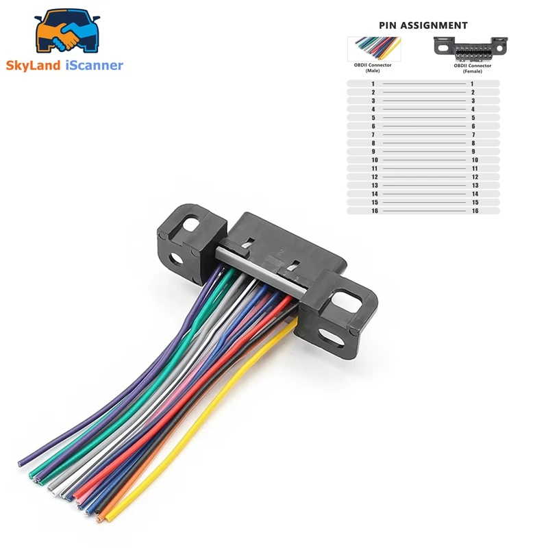 

10cm DIY 16pin J1962 OBD2 Extension Cable For VW/ Toyota/ Honda Female Automotive Car Diagnostic Auto Tool OBD 2 Connector